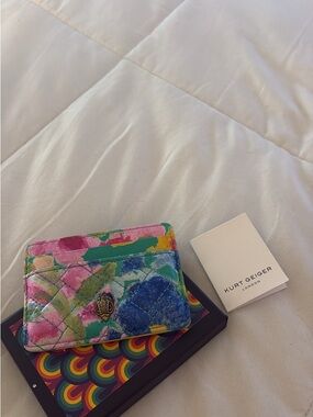 Kurt Geiger Multicolor Watercolor Quilted Card Holder